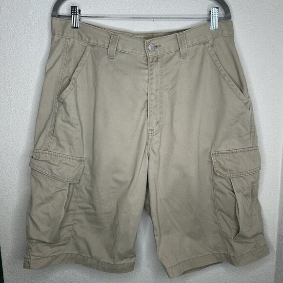 Levis Silvertab Khaki Shorts Mens 34 Cargo Vintage Pockets Skater Y2K Baggy - Picture 1 of 9